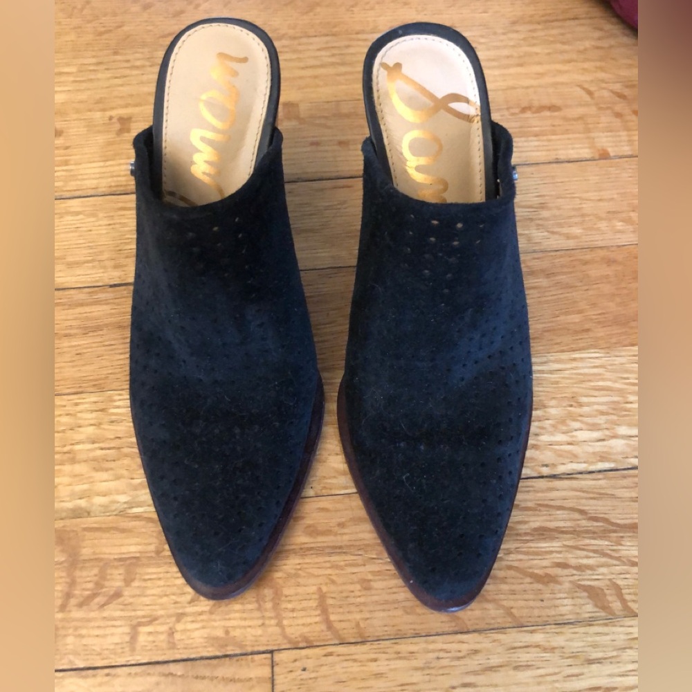 Sam Edelman Black Suede Mules
